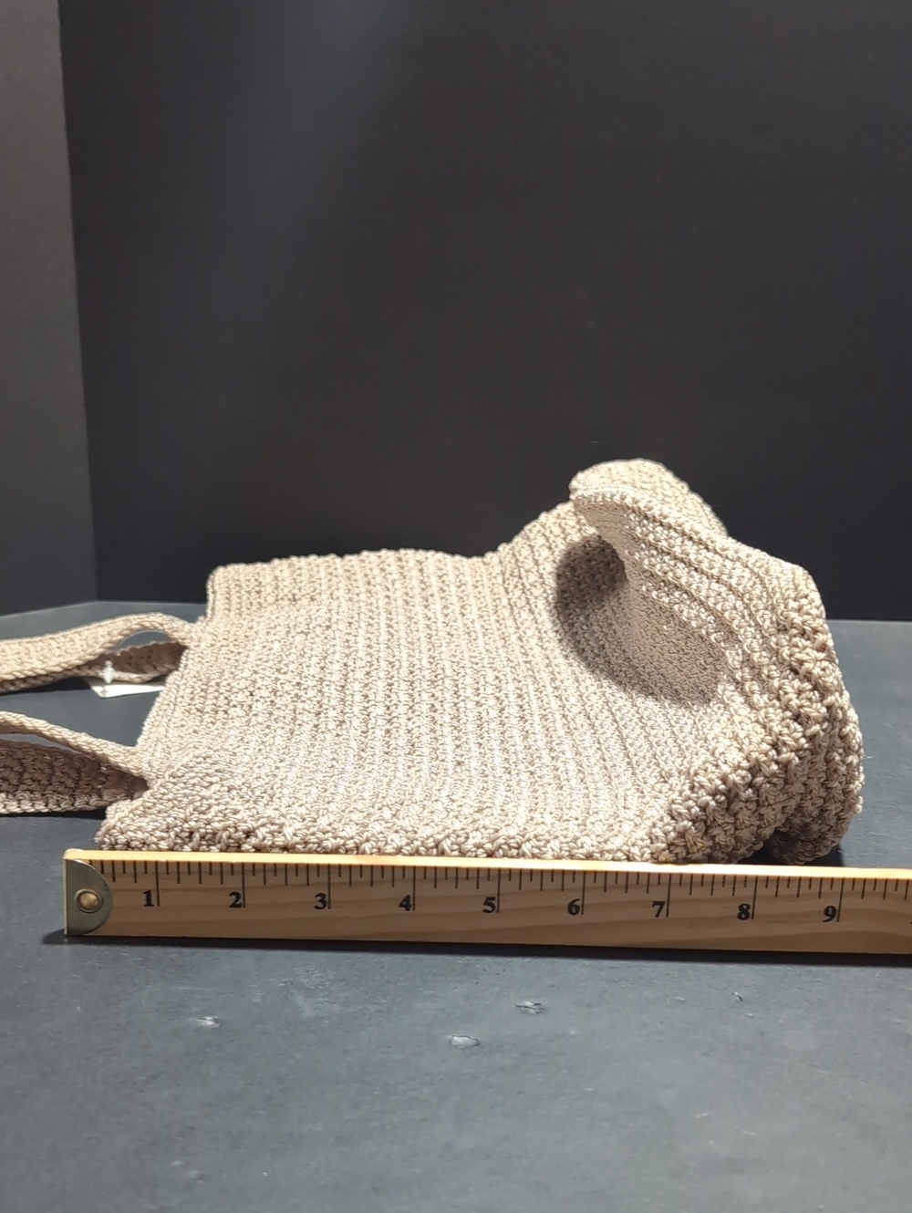 Sonoma Genuine Jean Company Beige Crochet Shoulder Bag/Tote with Mini Pouch. - Picture 5 of 7